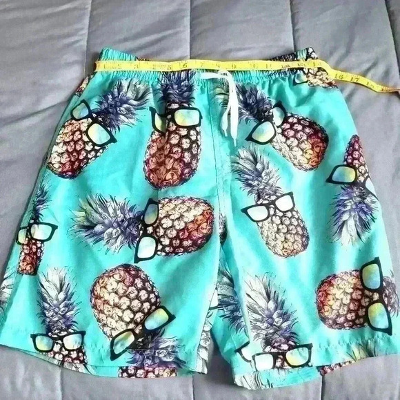 Pineapple Swim Trunks Beach vacation Quick Dry Board Shorts with Mesh si… - Picture 3 of 8